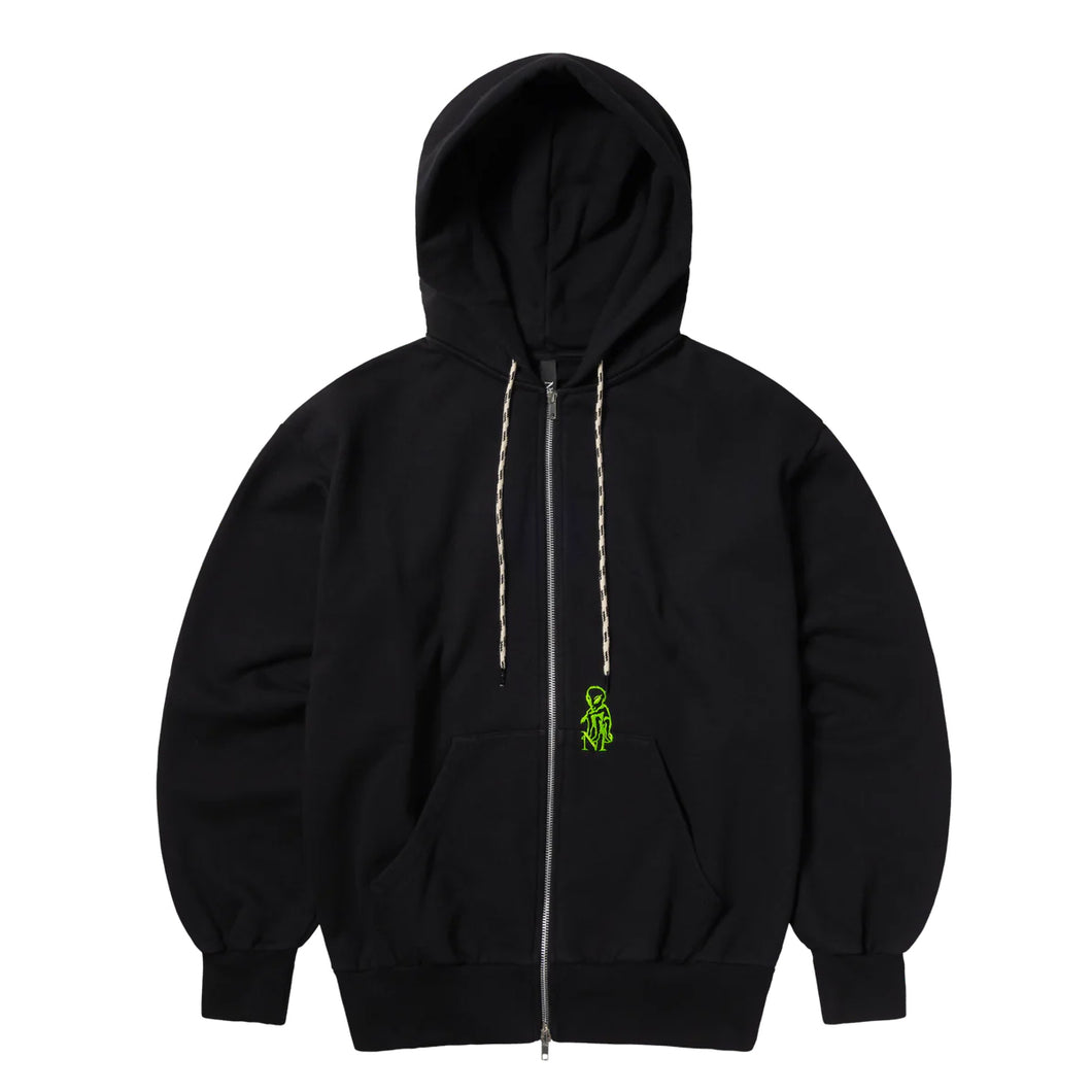 No Problemo Mini Alien Zip Through Hoodie Black