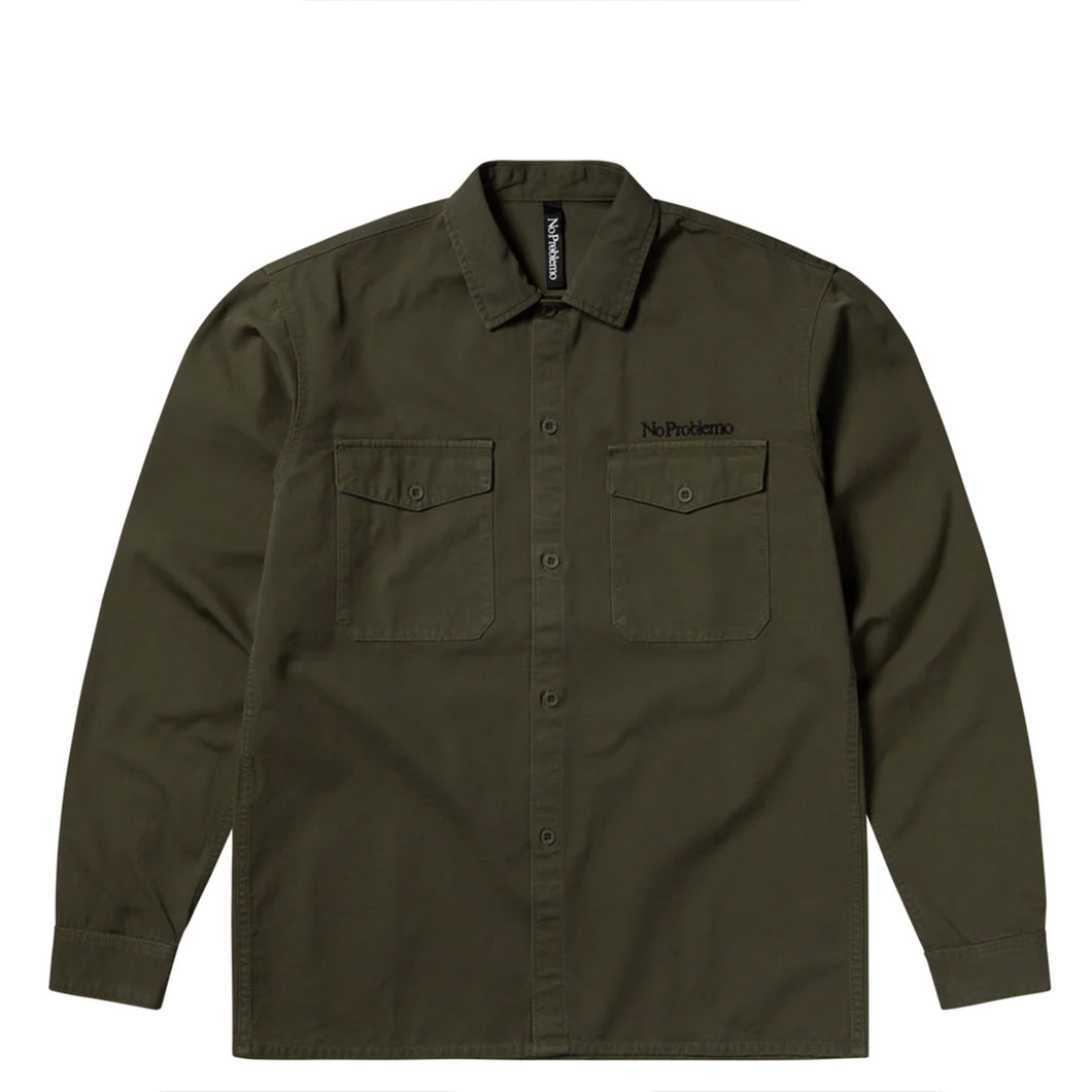 No Problemo Mini Problemo LS Work Shirt Olive