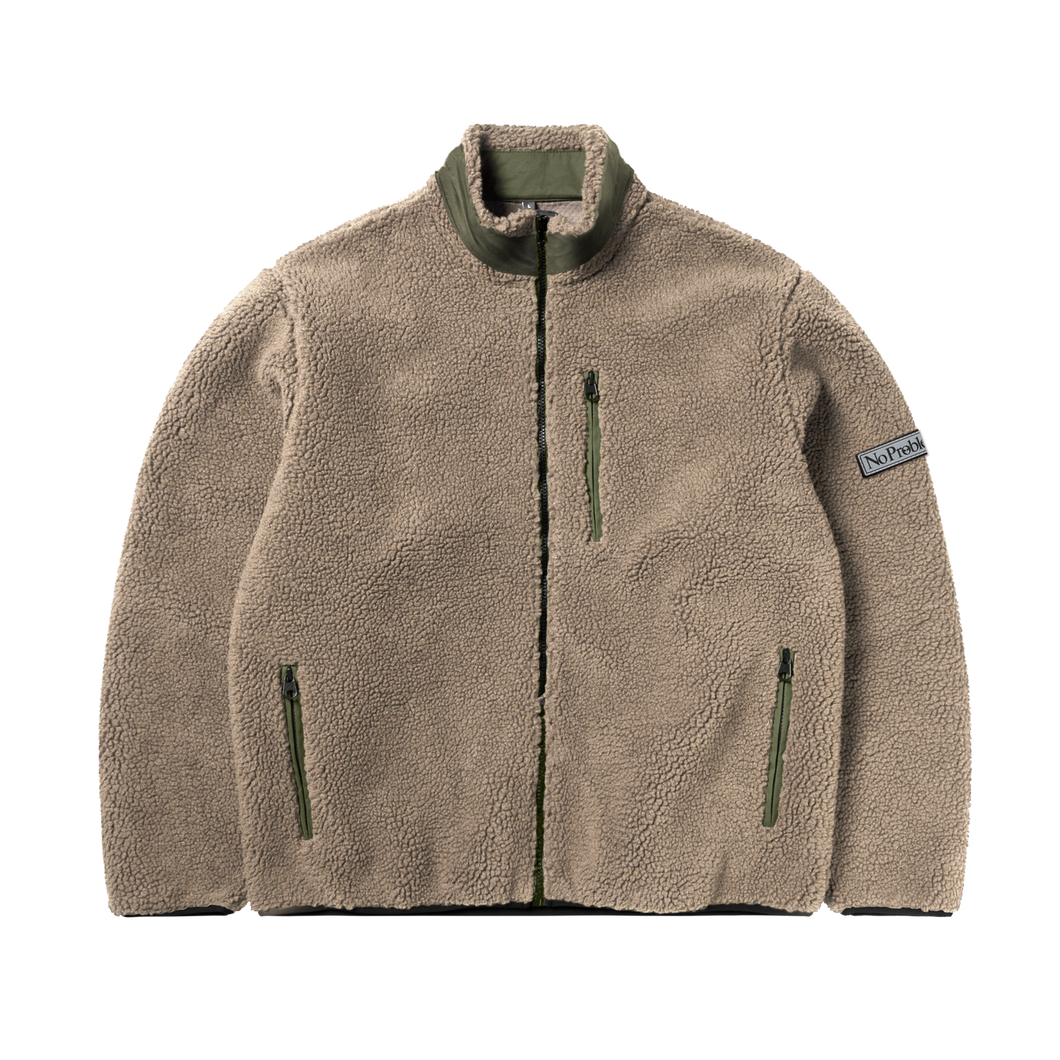 No Problemo Forest Heavy Fleece Jacket Ecru