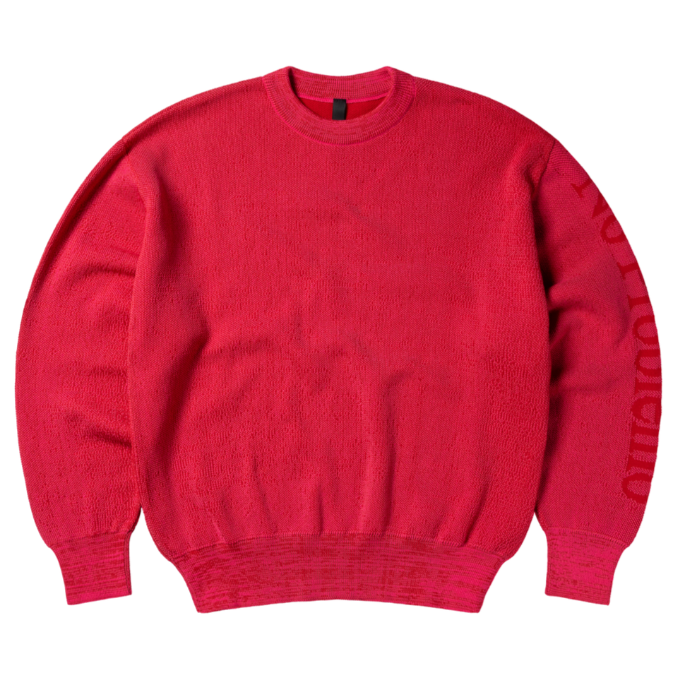 No Problemo Glitch  Knit Crew Neck Pink