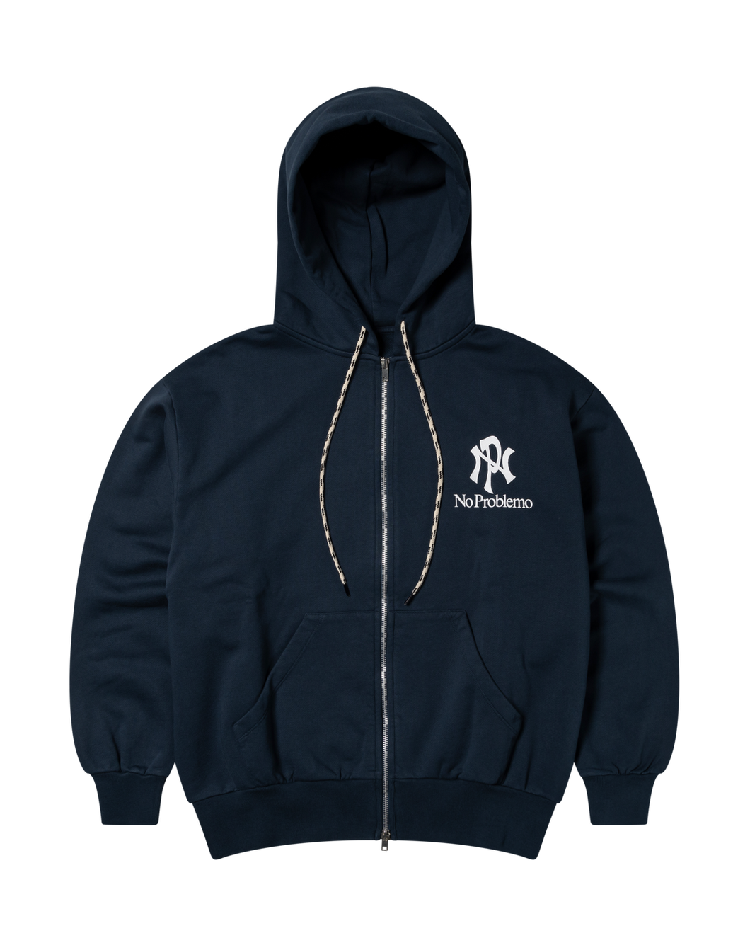 No Problemo NYP Zip Through Hoodie Navy