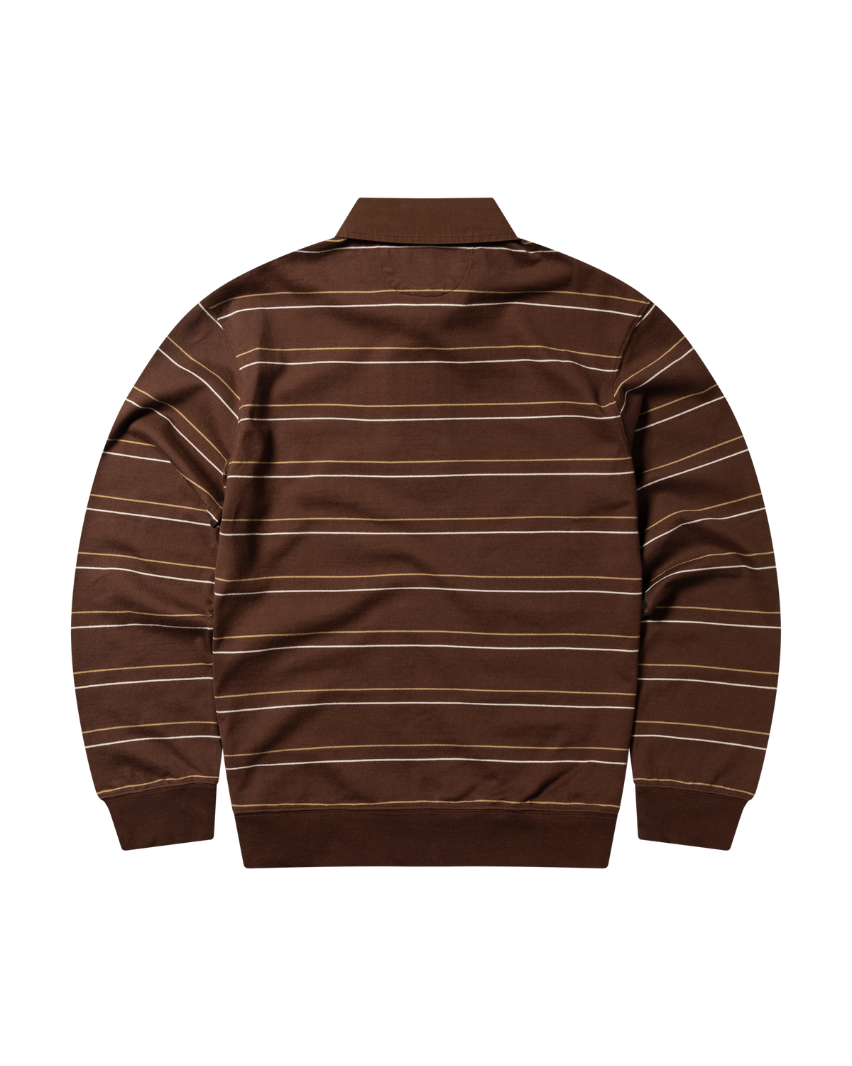 No Problemo Striped LS Rugby Shirt Brown