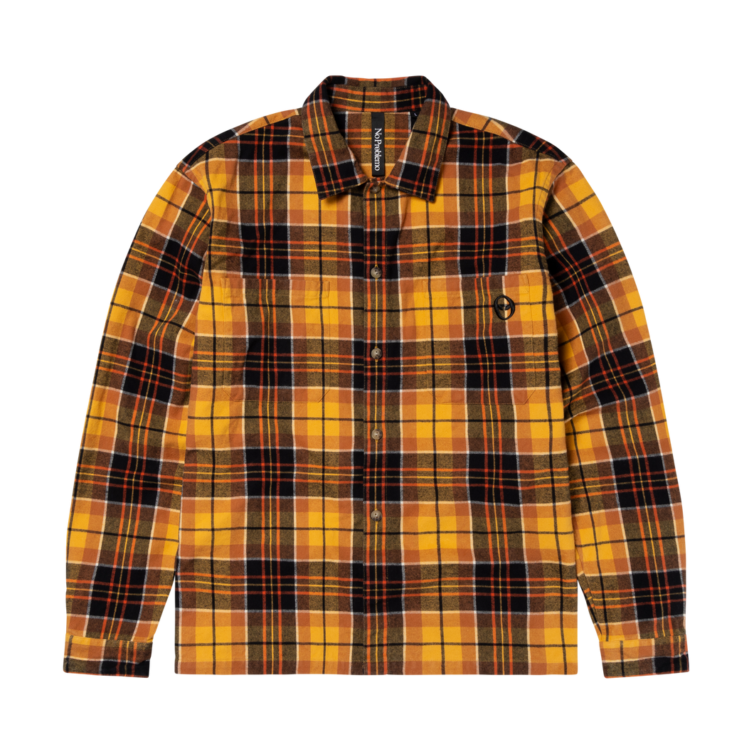No Problemo Heavy Plaid Shirt Orange