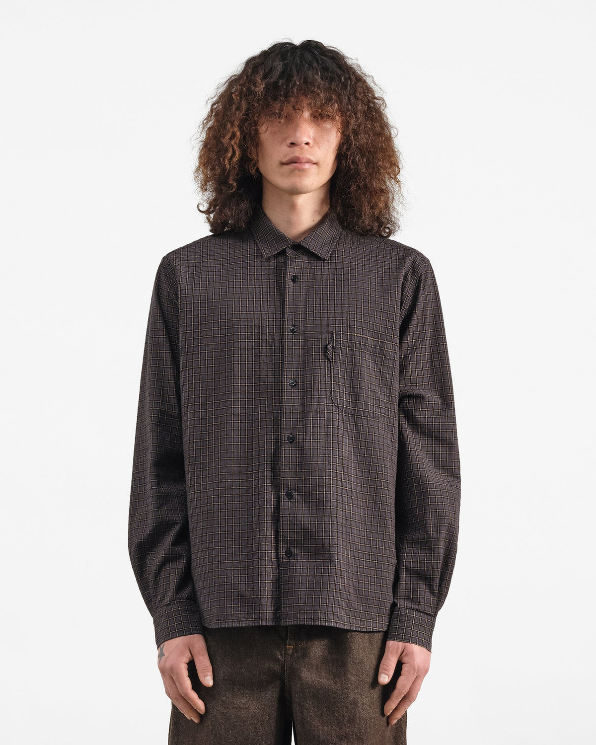 YMC Mens Curtis Shirt Grey Multi