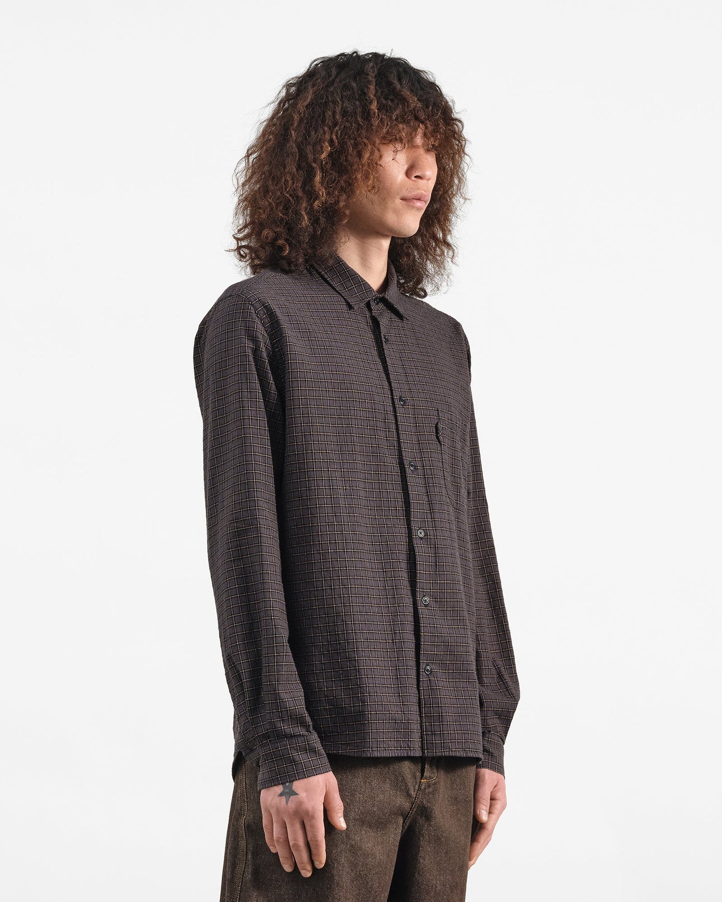 YMC Mens Curtis Shirt Grey Multi
