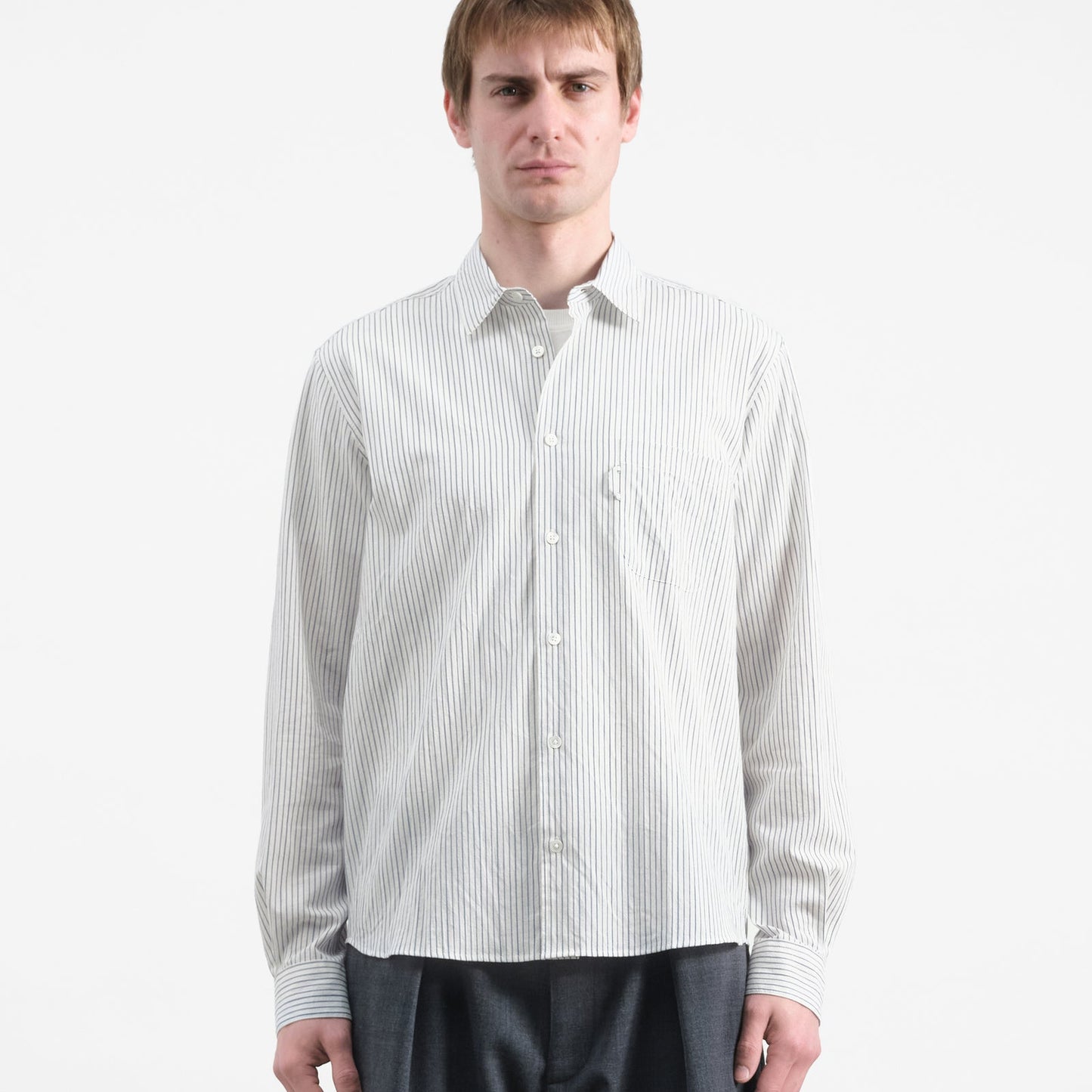 YMC Mens Curtis Shirt Natural / Navy