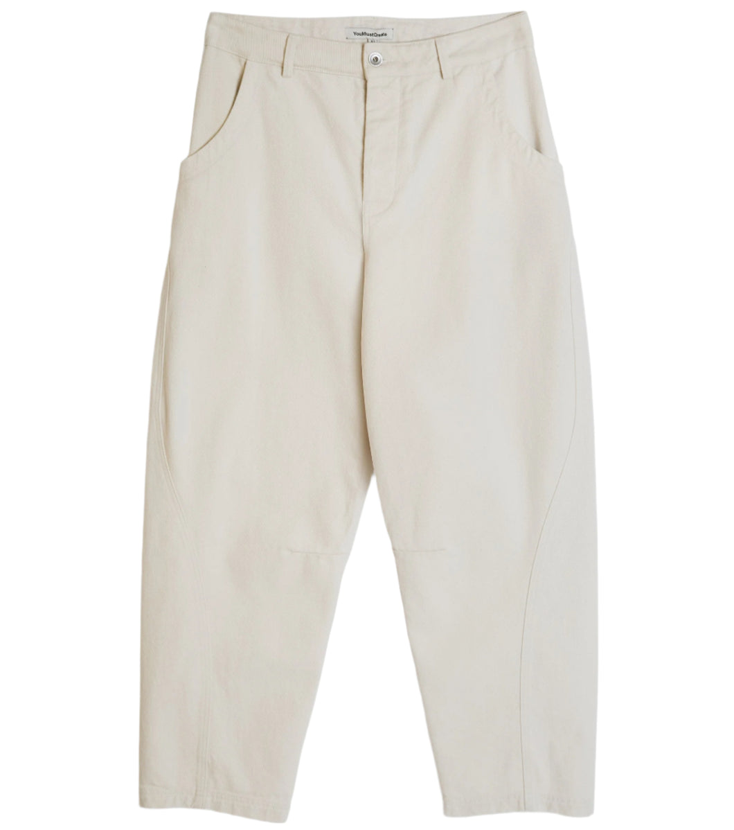 YMC Mens Twisted Trouser Ecru