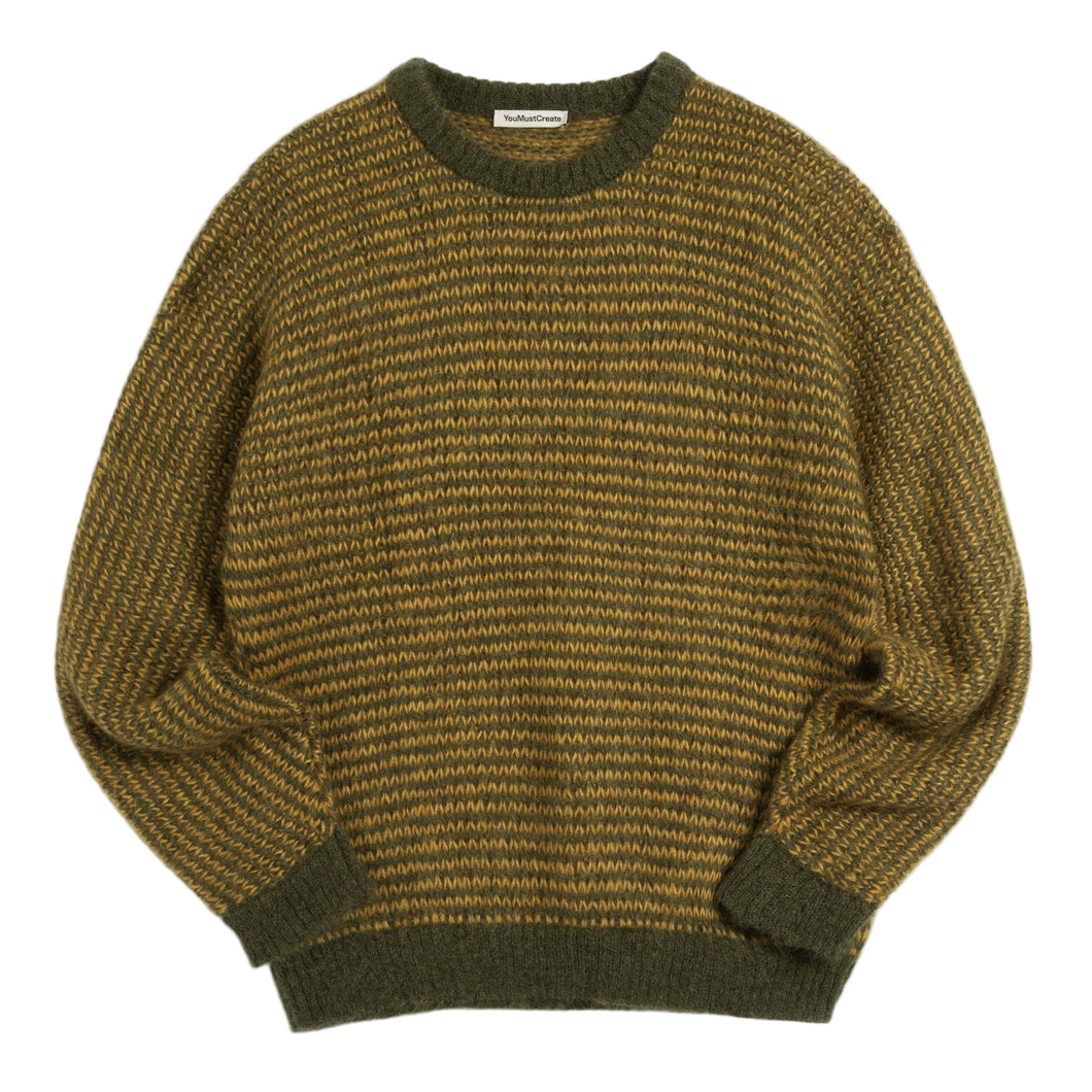 YMC Mens Black Palm Knit Black Yellow / Green