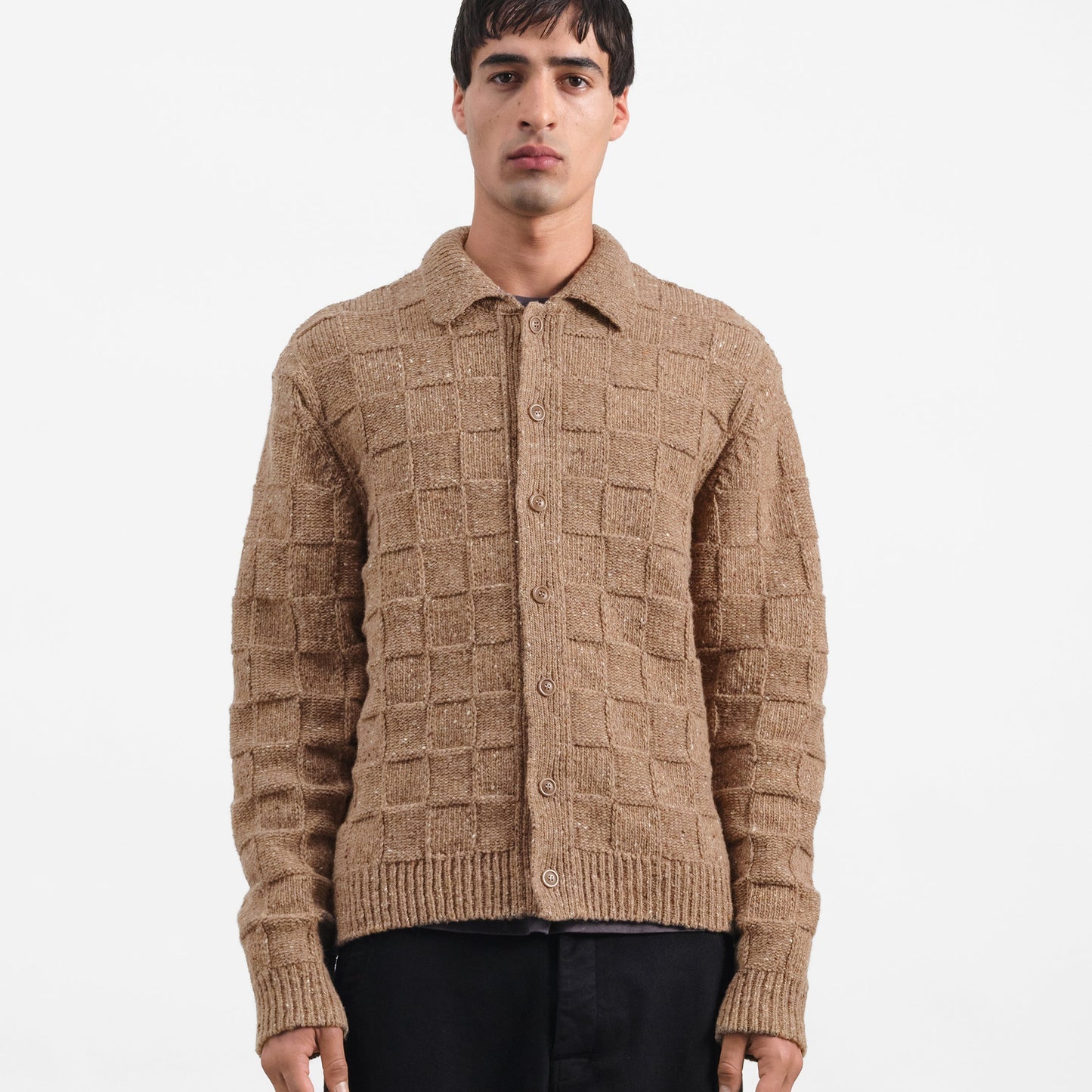 YMC Mens Rat Pack Cardigan Brown