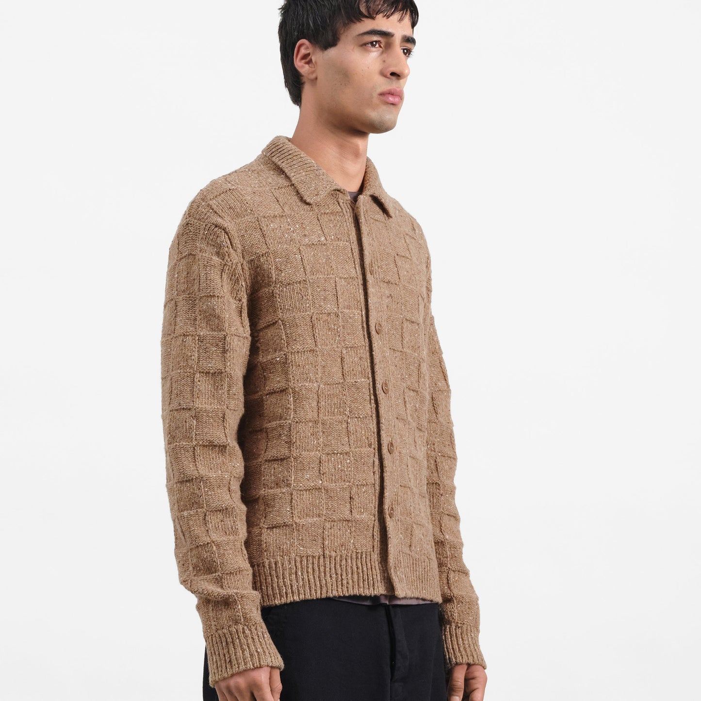 YMC Mens Rat Pack Cardigan Brown