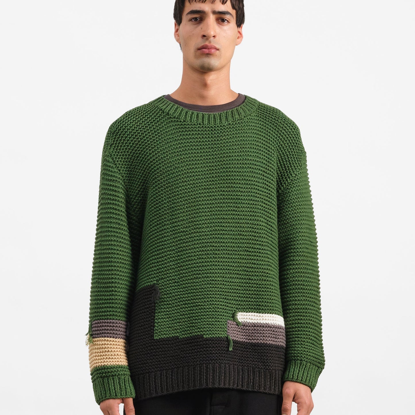 YMC Mens Flint Jumper Green
