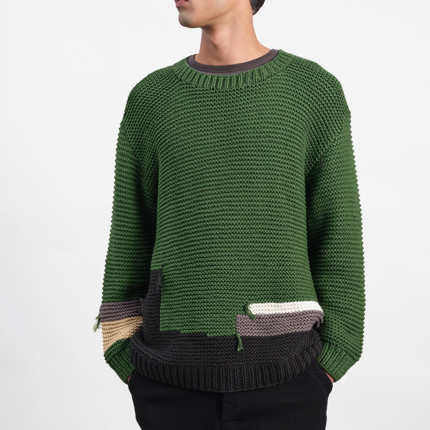 YMC Mens Flint Jumper Green