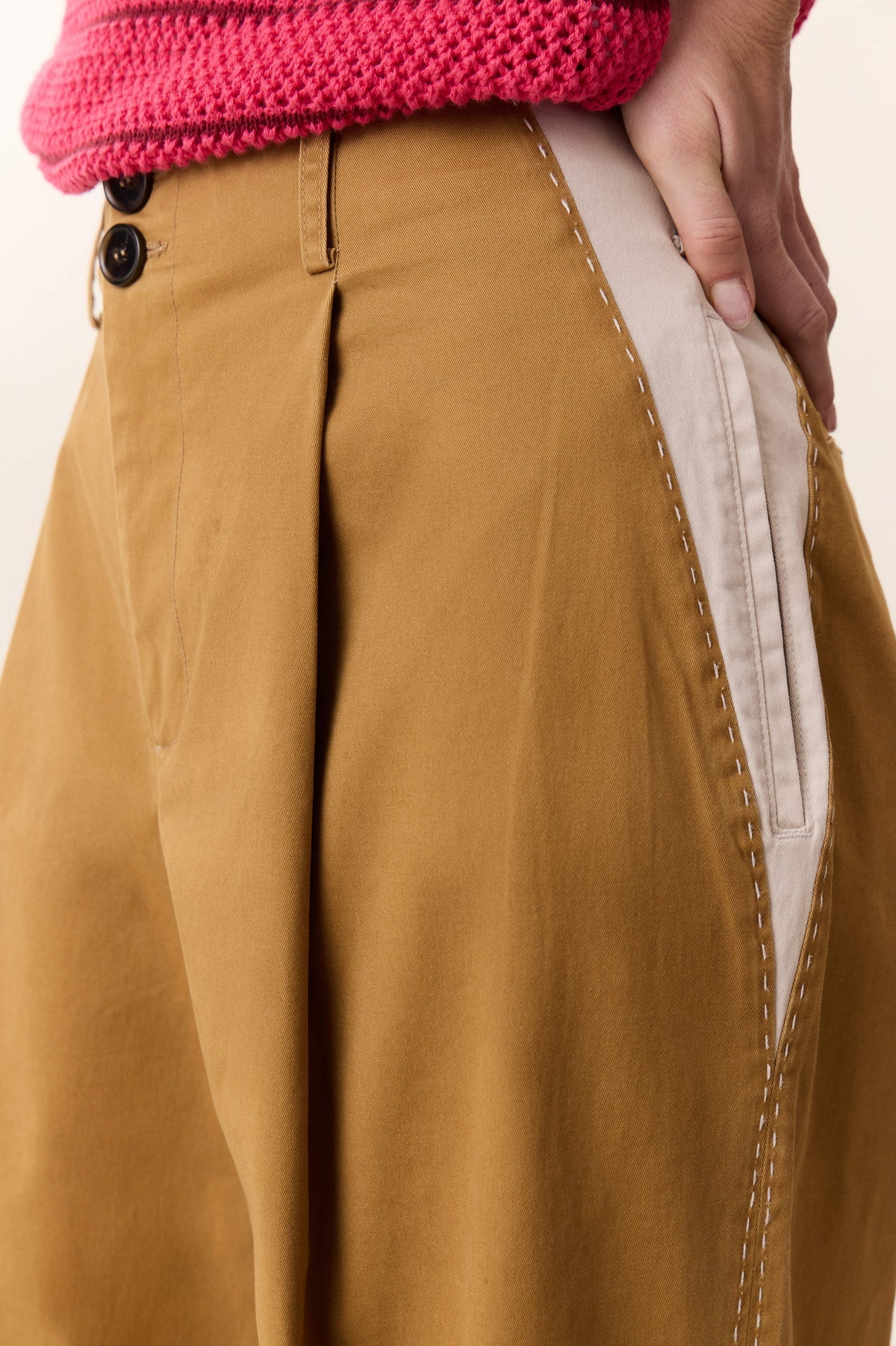 Leon & Harper Pippa Plain Pants Beige