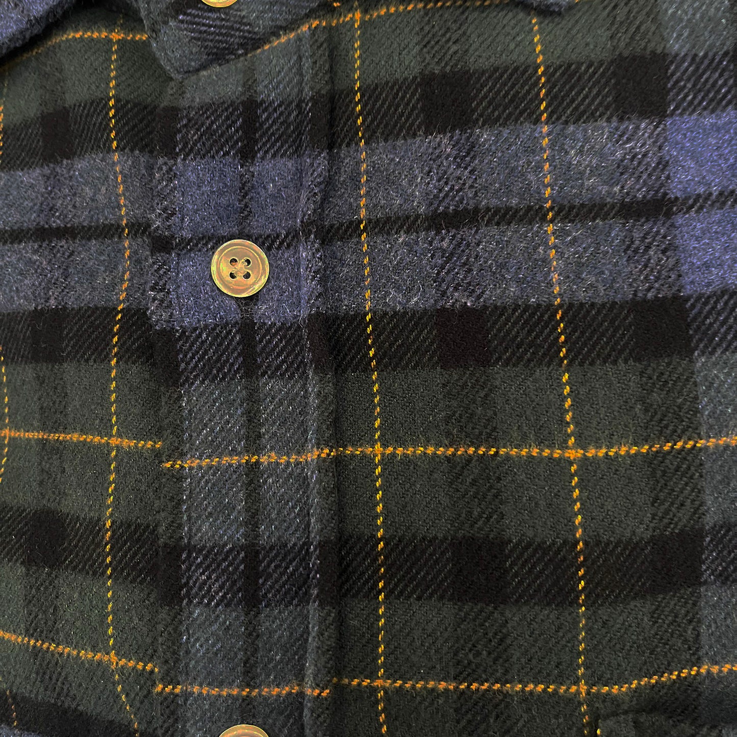 Hartford Paul Woven Mens Shirt Denim / Green Check