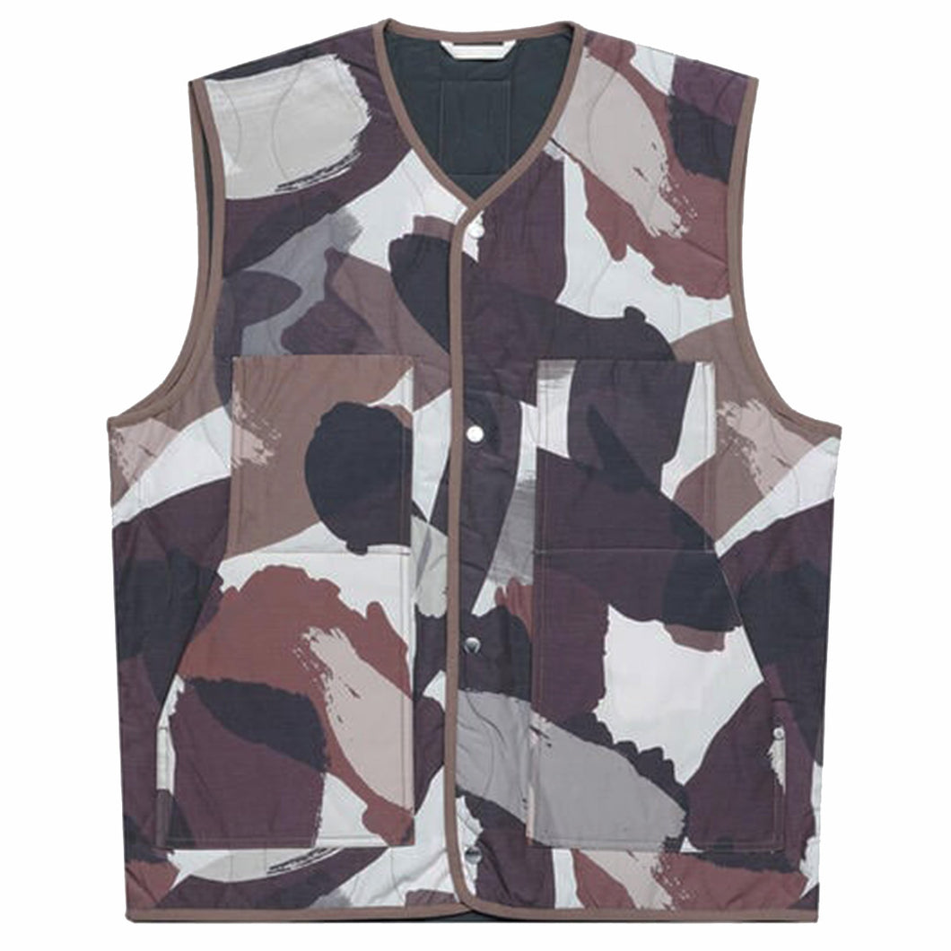 Norse Projects Peter Camo Waxed Nylon Insulated Vest Espresso