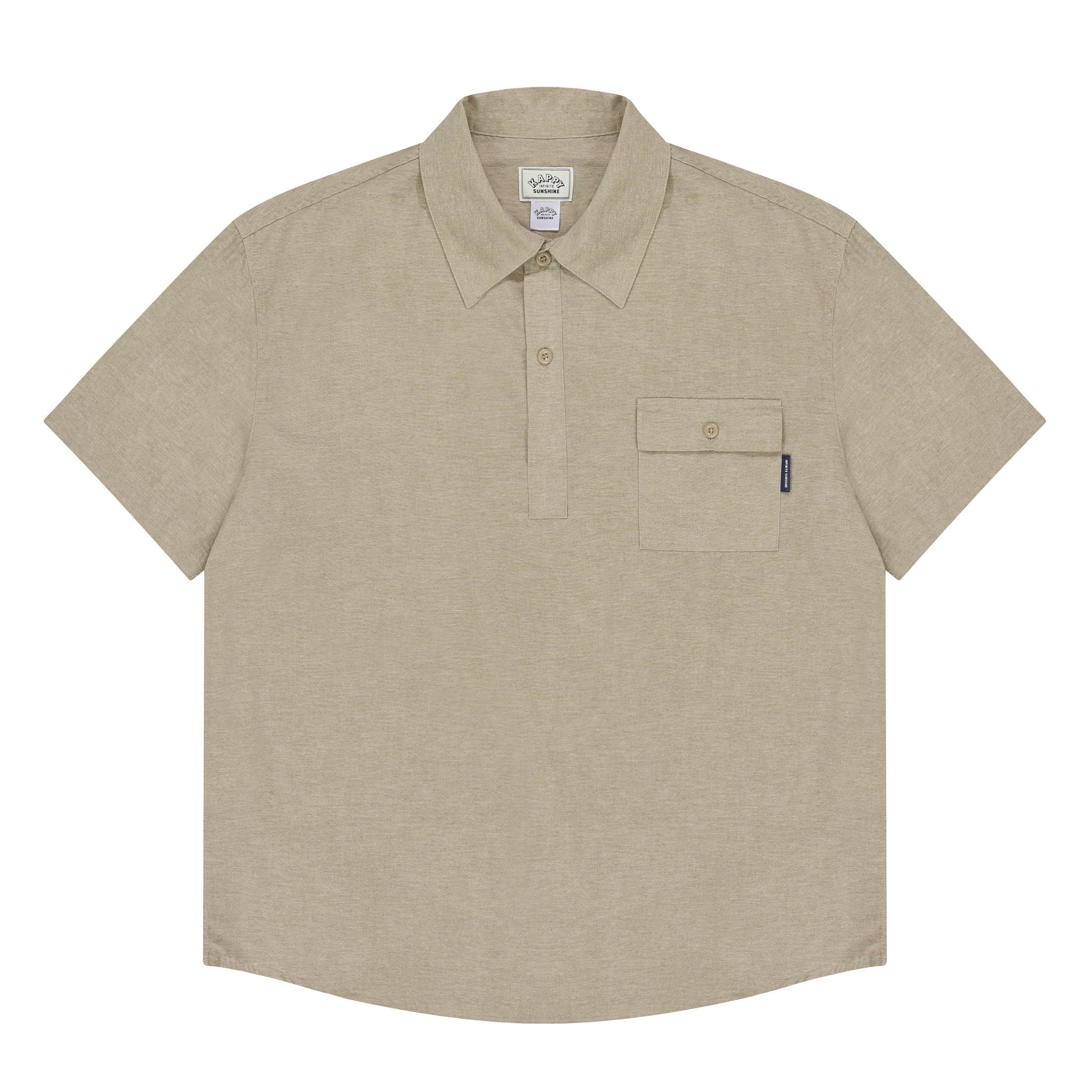 Kappy Design Pigment Henley Neck Half Shirt Beige – Supra