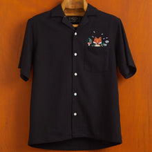 Load image into Gallery viewer, Portuguese Flannel Fox Embroidered Pique SS Shirt Black
