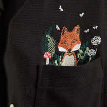 Load image into Gallery viewer, Portuguese Flannel Fox Embroidered Pique SS Shirt Black
