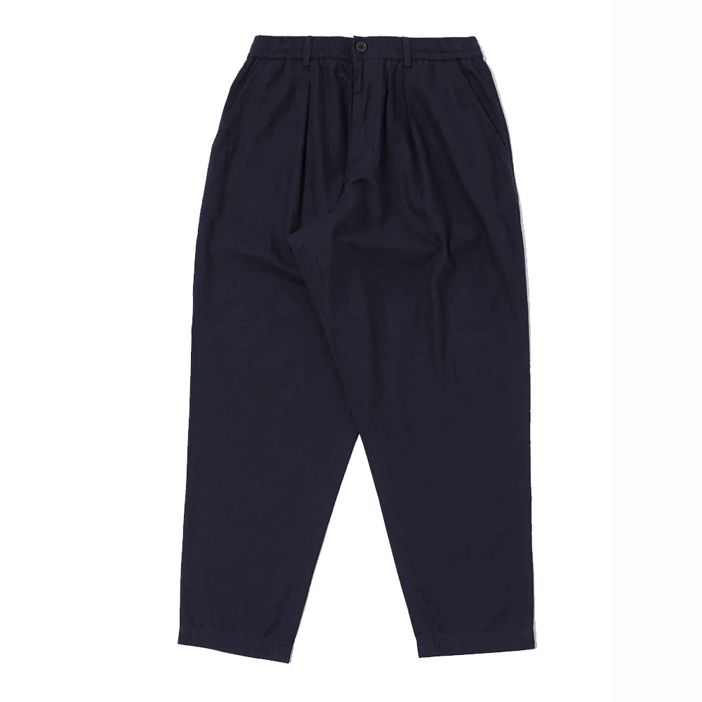 Universal Works Brushed Moleskin Pleated Track Pant Navy