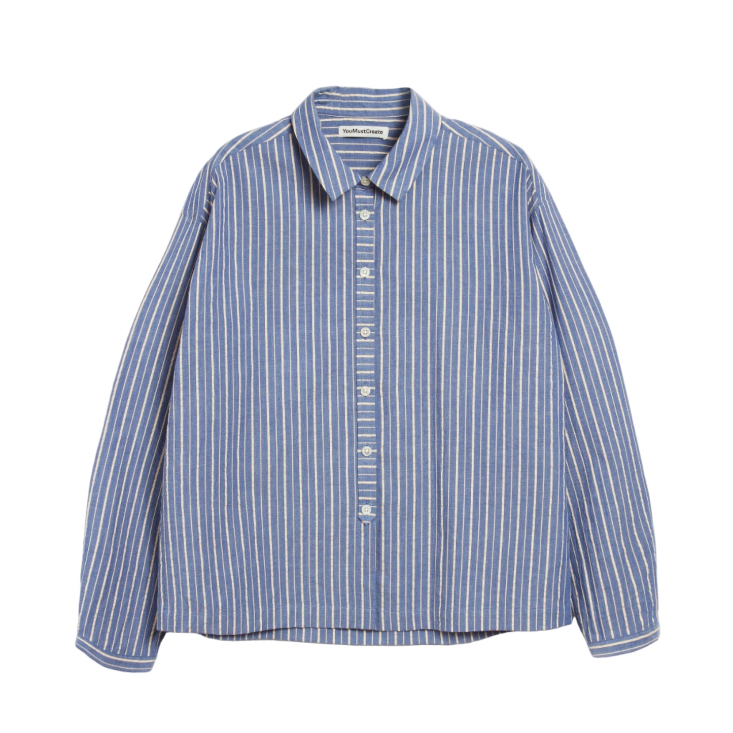 YMC Marianne LS Shirt Navy/Natural