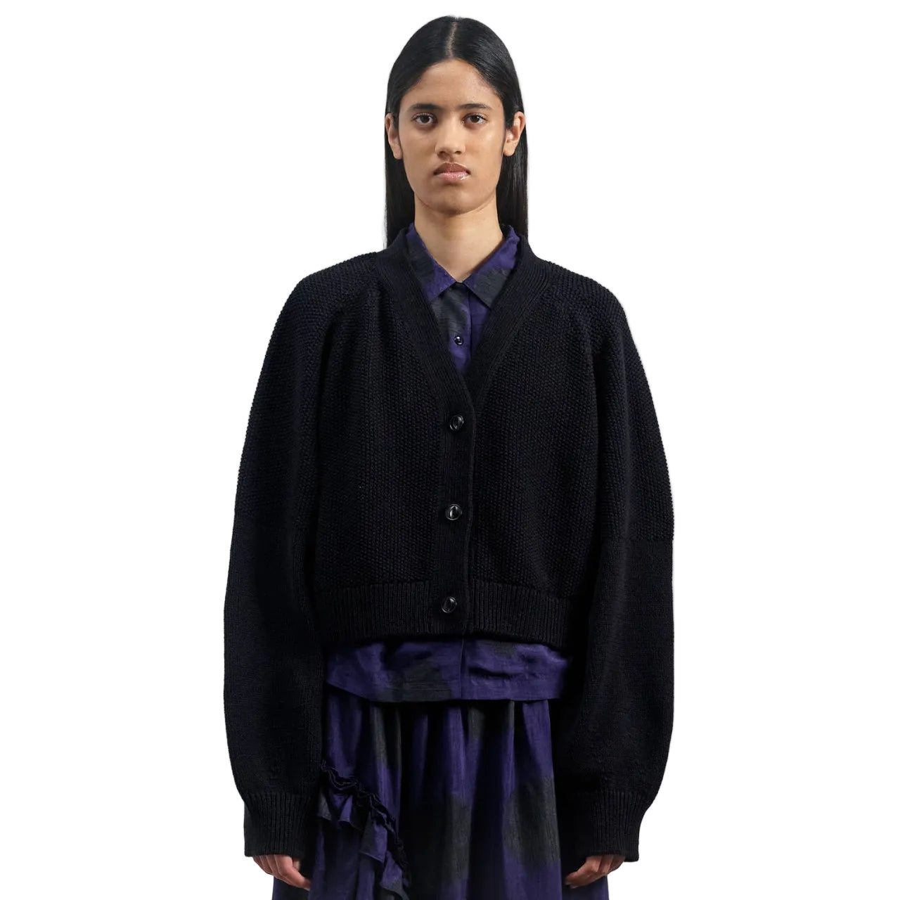YMC Computer Cardigan Black