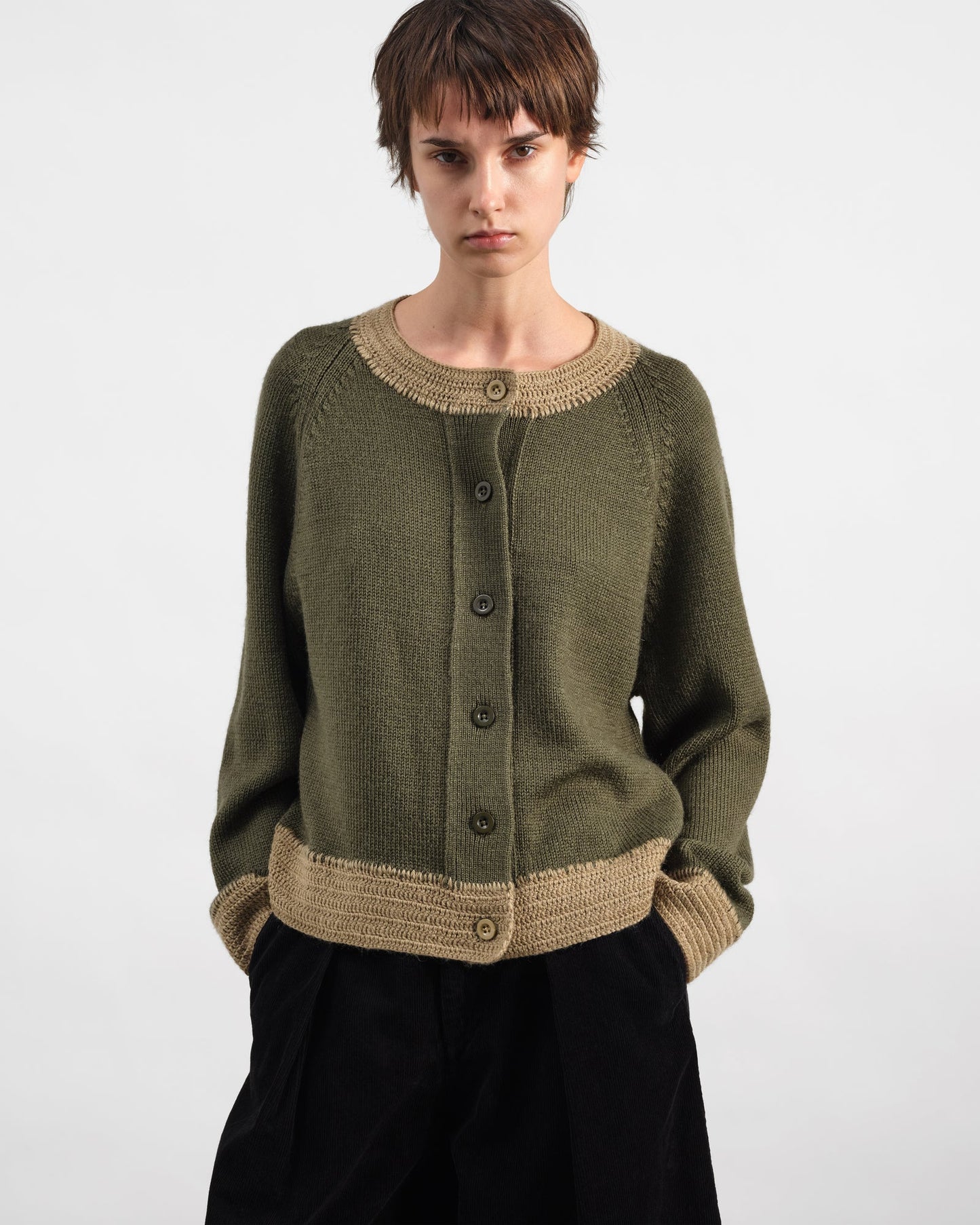 YMC Atomic Cardigan Dark Green