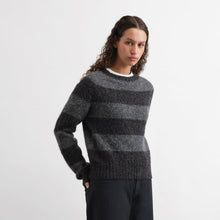 Load image into Gallery viewer, YMC Jets Stripe Crew Knit Grey Stripe
