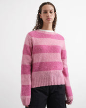 Load image into Gallery viewer, YMC Jets Stripe Crew Knit Pink Stripe
