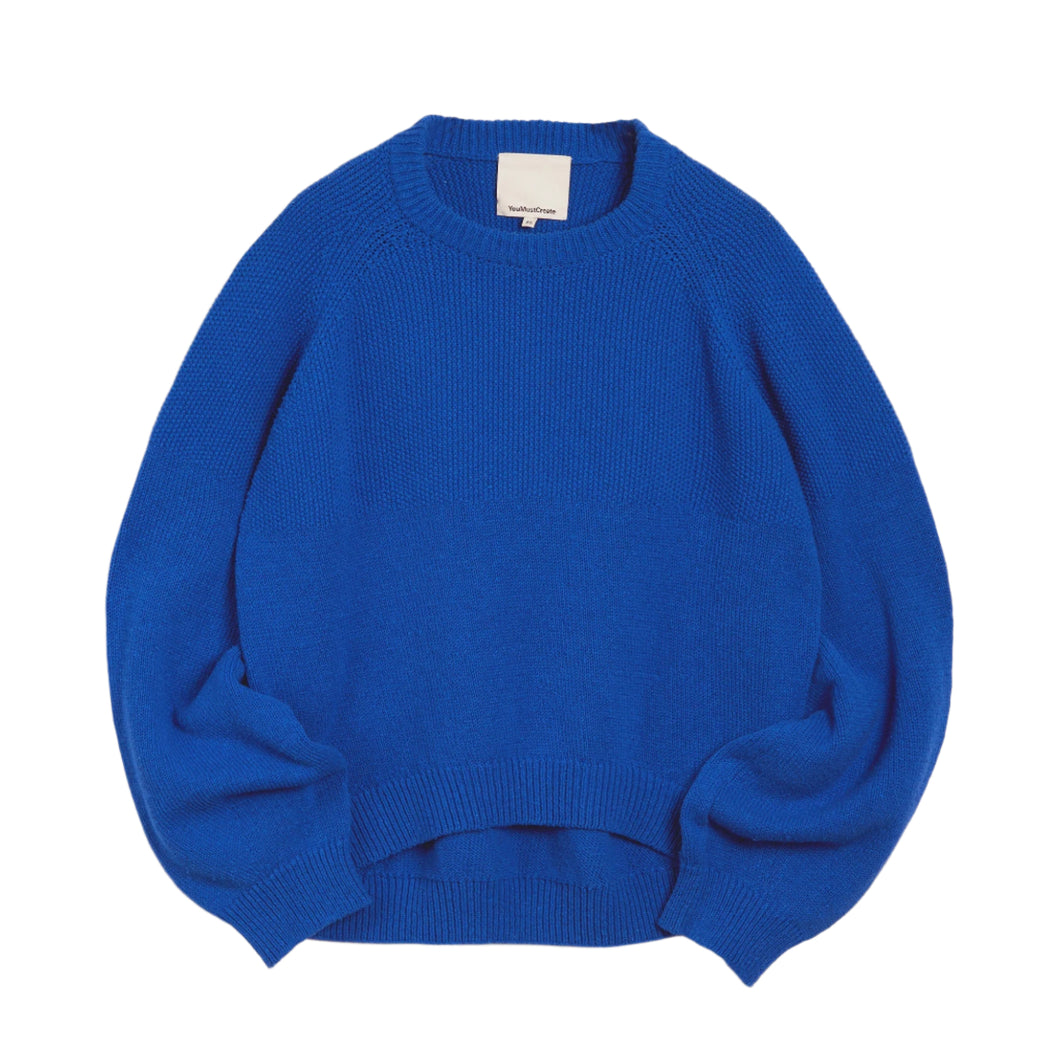 YMC Bellow Knit Jumper Blue