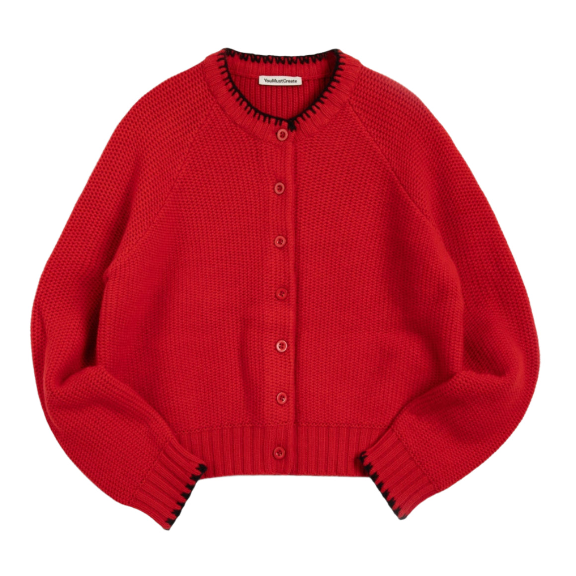 YMC Lotus Cardigan Red