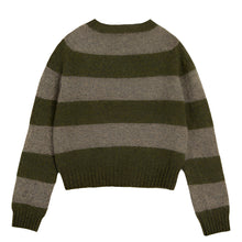 Load image into Gallery viewer, YMC Jets Stripe Crew Knit Green / Brown
