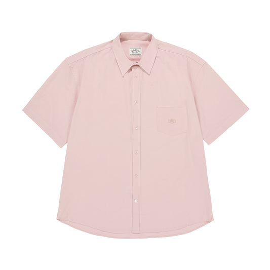 Kappy Design Relaxed Seersucker Half Shirt Light Pink