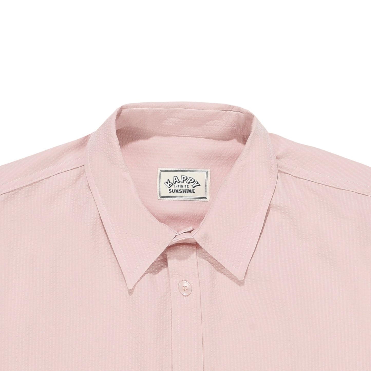 Kappy Design Relaxed Seersucker Half Shirt Light Pink