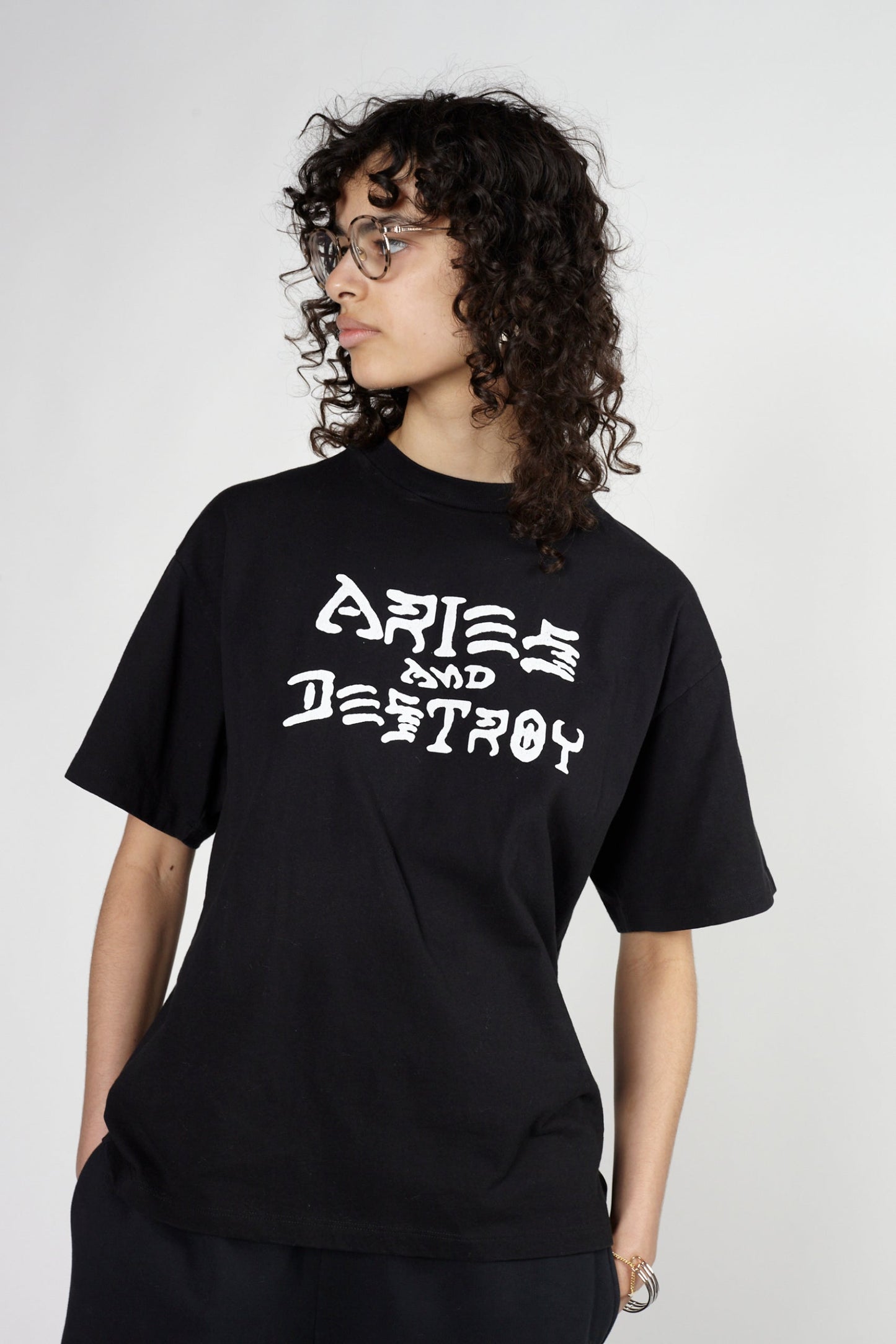 Aries Vintage Aries and Destroy SS Tee Black