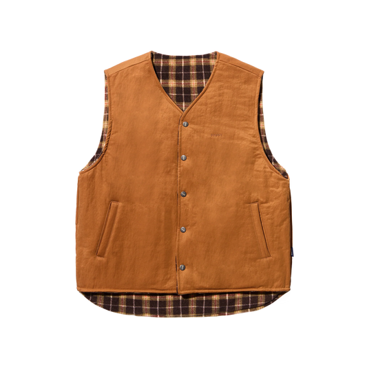 Kappy Reversible Nylon Check Vest Orange