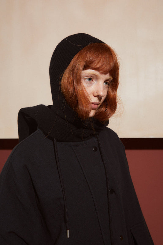 L.F. Markey Rib Scarf Beanie Black