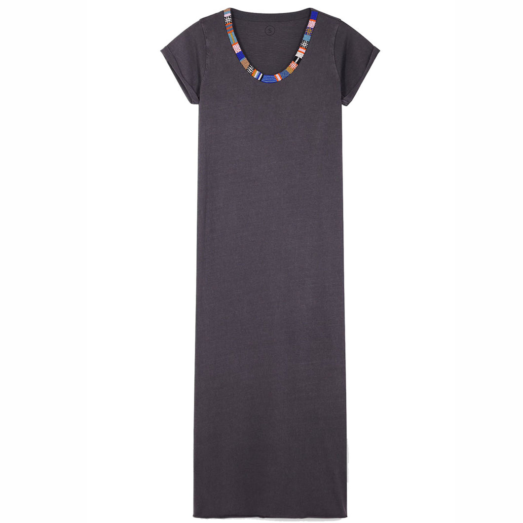 Leon & Harper Reinette JC05 Beads + Carbone Long Sleeve Dress