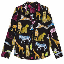 Load image into Gallery viewer, Rails Kate Shirt Silk Illustrated Animals
