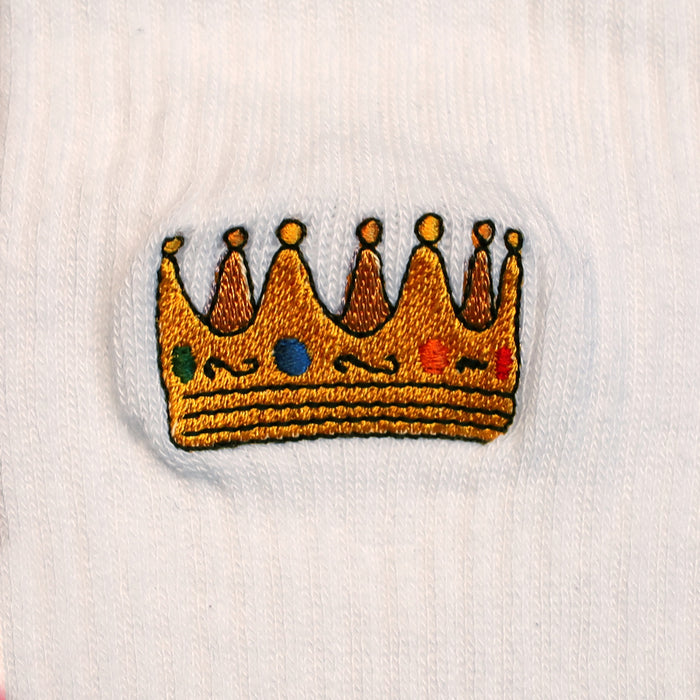 Supa Dupa Crown Socks White