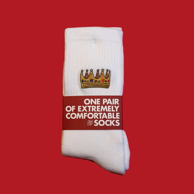 Supa Dupa Crown Socks White