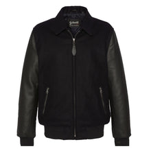 Load image into Gallery viewer, Schott LC YALE Leather/Wool Varsity Jacket Black / Black
