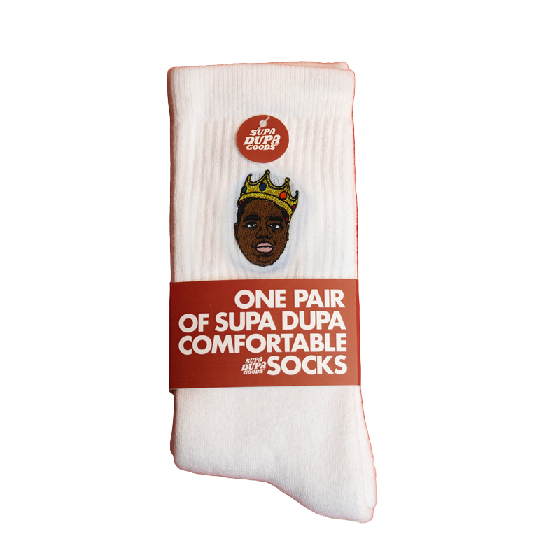 Supa Dupa Biggie Socks White