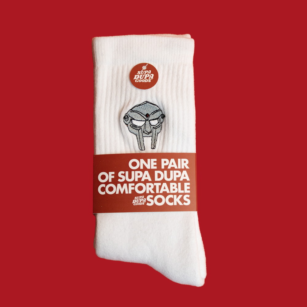 Supa Dupa DOOM Socks White