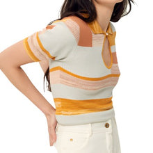 Load image into Gallery viewer, Sessun Kelis Fancy Jacquard Polo Shirt Sunset
