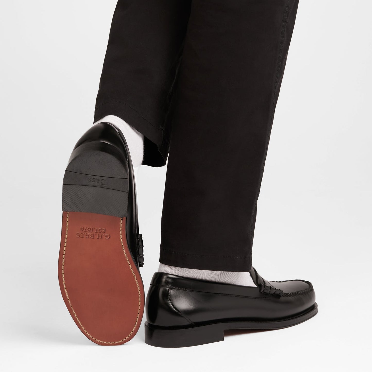 GH BASS Weejuns Larson Penny Loafers Black Leather