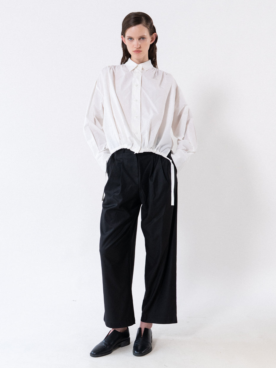 Emin+Paul Pleated Volume Shirt White
