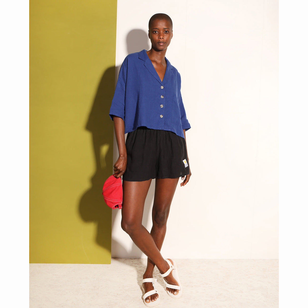 L.F.Markey Basic Linen Shorts Black