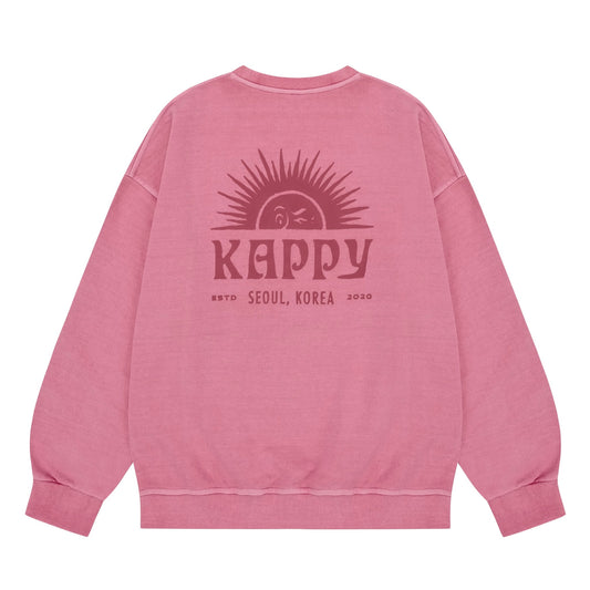 Kappy Design Sunny wink Pigment Sweatshirt Pink