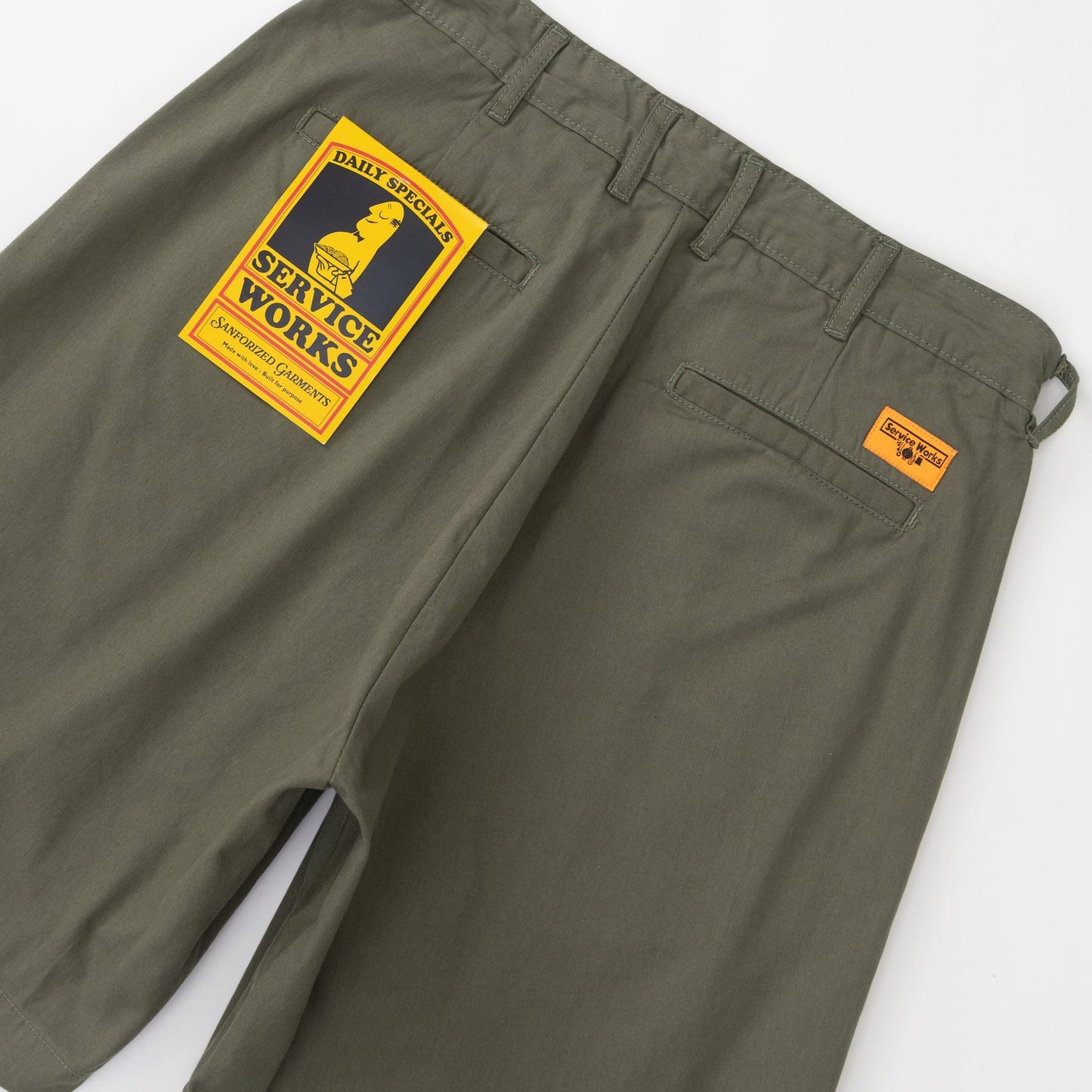 Service Works Twill Part Timer Shorts Olive