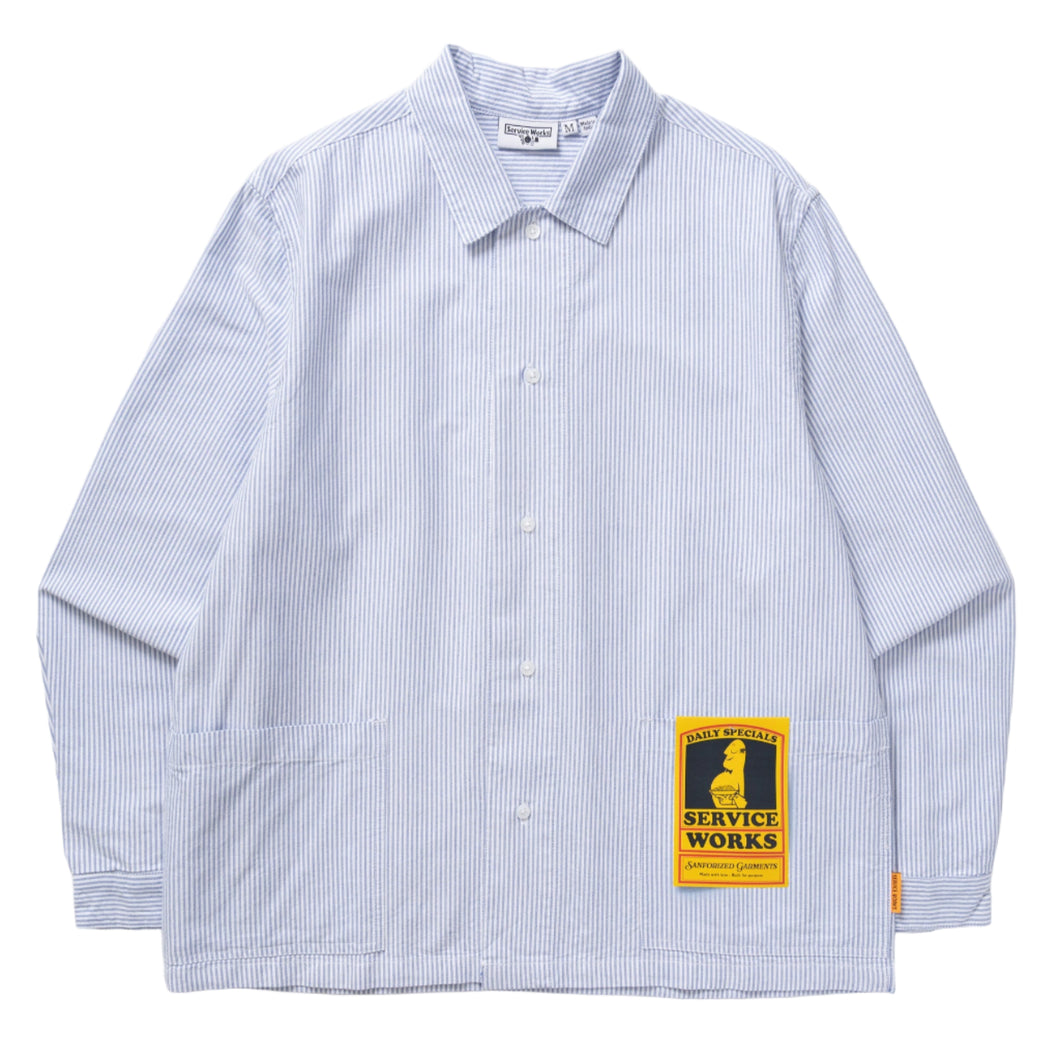 Service Works Waiter Shirt Oxford Blue Stripe
